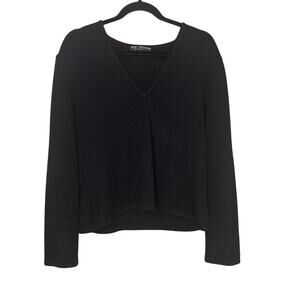 St. John Basics Classic Knit Top Sweater Black Size L